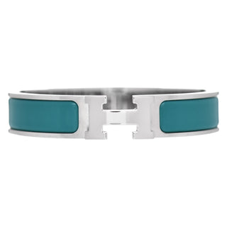 Hermès Bleu Canard Enamel Narrow Clic Clac H PM Bracelet