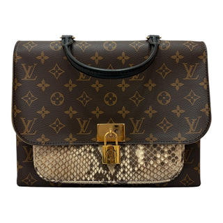 Louis Vuitton Brown Monogram & Python Mylockme Top Handle Bag