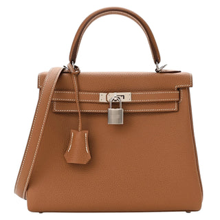 Hermes Kelly 25 Gold Togo Leather With Palladium Hardware
