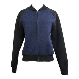 Christian Dior Navy & Black Zip-Up Wool Bomber Jacket