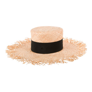 Chanel 2019 Raffia Straw Hat with Grosgrain Trim