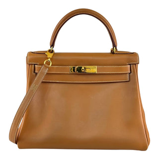 Hermès Kelly 28 Gold Gulliver Leather Bag with Gold Hardware