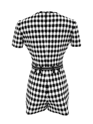 Alaïa Checked Jacquard Playsuit