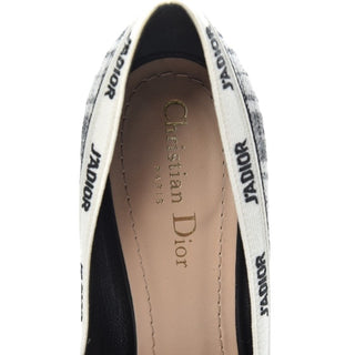 Christian Dior Canvas Ribbon Tartan Print Embroidered J'Adior Pumps