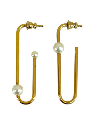 Christian Dior Mail Asymmetrical Faux Pearl Earrings