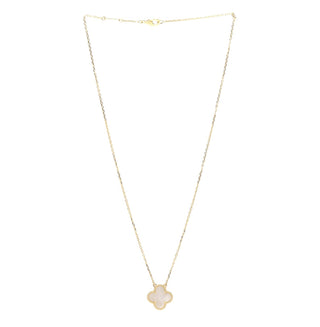 Van Cleef & Arpels 18K Yellow Gold Vintage Alhambra 1 Motif Mother of Pearl Pendant