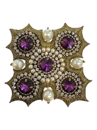 Gucci Baroque Bloom Pearl Embellished Brooch