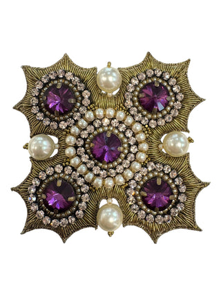 Gucci Baroque Bloom Pearl Embellished Brooch