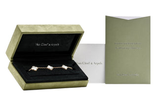 Van Cleef & Arpels 5 Motif Mother Of Pearl 18K Yellow Gold Alhambra Bracelet
