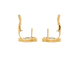 Van Cleef & Arpels 1 Motif Onyx 18K Yellow Gold Alhambra Earrings