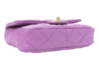 Chanel Purple Lambskin Quilted Small CC Funky Town Flap Bag