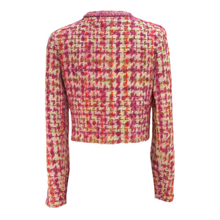 Chanel Multicolor Tweed Cropped Jacket with Braided Trim