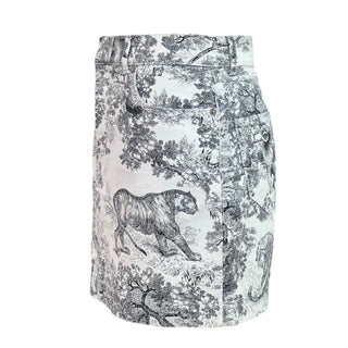 Christian Dior Toile de Jouy Jungle Print Cotton Mini Skirt