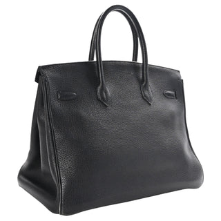 Hermès Birkin 35 Black Clemence Leather With Gold Hardware
