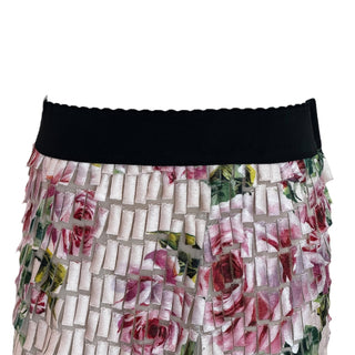 Dolce & Gabbana Roses Pattern Collage Effect Midi Skirt