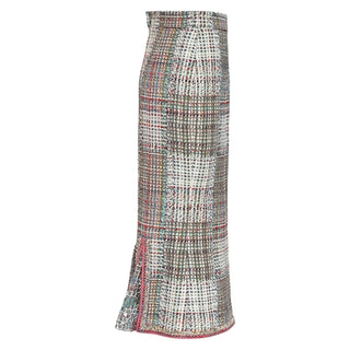 Chanel Cuba Collection Multicolor Tweed Wide V-Neck Jacket and Midi Skirt Set