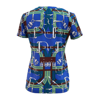 Hermes Blue Printed Cotton T-Shirt