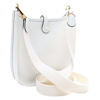 Hermes New White Taurillon Clemence Amazone Evelyne TPM With Gold Hardware