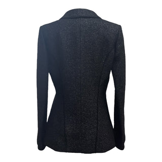 Chanel Black Tweed Asymmetric Hem Tailored Blazer