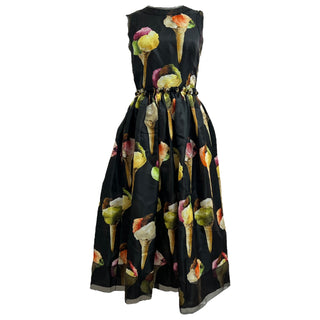 Dolce & Gabbana Multicolor Ice Cream Print Sleeveless Midi Dress