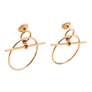 Hermès 18K Rose Gold Loop Small Model Earrings