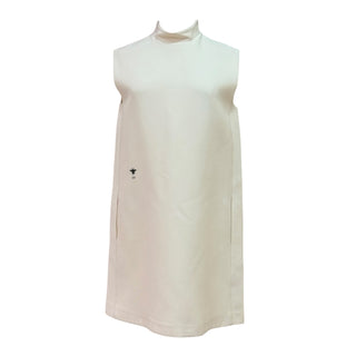 Christian Dior Cream Sleeveless Shift Dress with Bee Motif