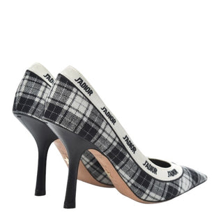 Christian Dior Canvas Ribbon Tartan Print Embroidered J'Adior Pumps