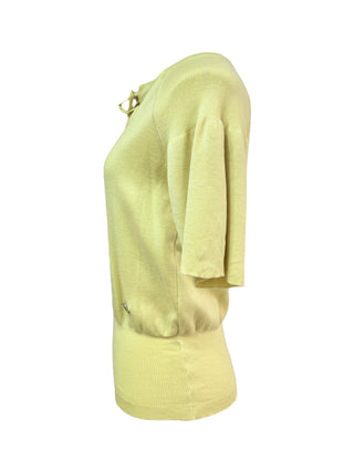 Louis Vuitton Light Yellow Knit Short Sleeves Top