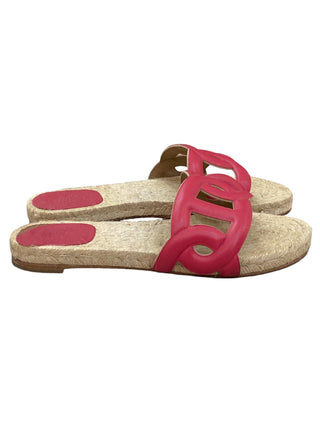 Hermes Rosa Framboise Nappa Famosa Espadrille Sandals