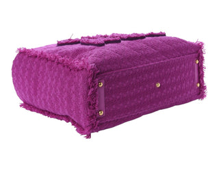 Chanel Magenta Tweed Large Zipped Shopping Tote Bag