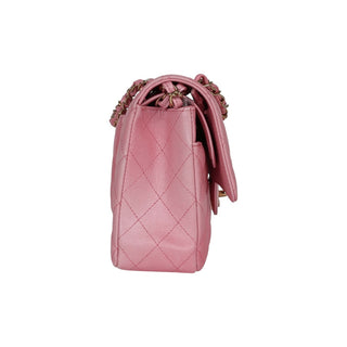 Chanel Pink Iridescent Ombre Goatskin Quilted Medium Double Flap Bag With GHW
