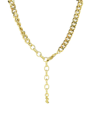Chanel Keyhole CC Pendant Chunky Gold Curb Chain Necklace With Crystal & Pearl Detail