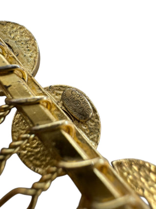 Chanel Vintage Gold COCO Hair Comb With Pearl Detailing