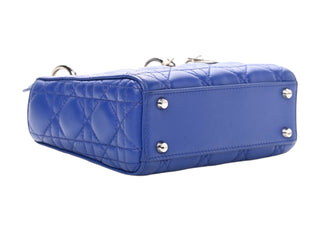 Christian Dior Blue Lambskin Quilted Mini Lady Dior Bag