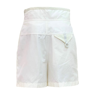 Hermes White High-Waisted Cotton Shorts with Belt