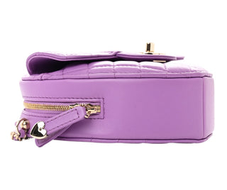 Chanel CC In Love Heart Bag In Purple Quilted Lambskin With Light Gold Hardware