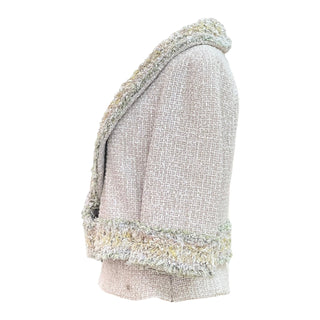 Chanel Pastel Fringe-Trimmed Tweed Jacket & Matching Strap Top Set