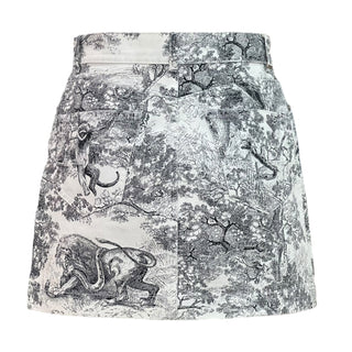 Christian Dior Toile de Jouy Jungle Print Cotton Mini Skirt