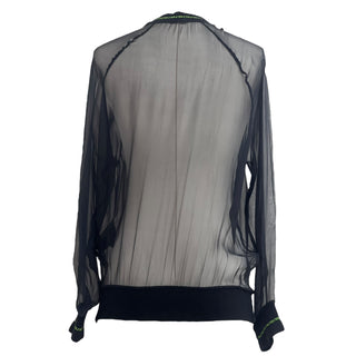 Versace Black Sheer Long Sleeve Top