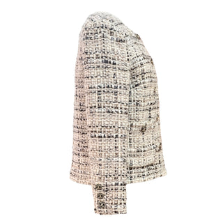 Chanel Beige Bouclé Tweed Jacket with CC Logo Buttons