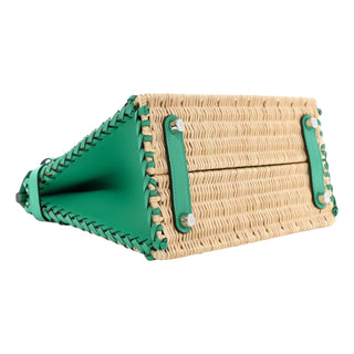 Hermès Birkin 25 Picnic Wicker & Swift Leather Bag In Menthe With Palladium Hardware