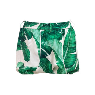 Dolce & Gabbana Banana Leaf Print Silk Belted Shirt and Shorts Set