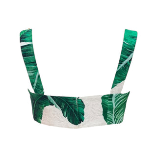 Dolce & Gabbana Banana Leaf Print Jacquard Bra Top