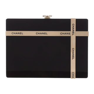 Chanel Black Plexiglass Gift Box Clutch Bag