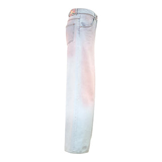 Chanel Rainbow Gradient Wide Leg Jeans