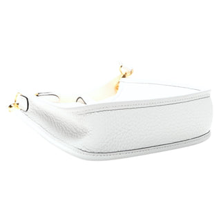 Hermes New White Taurillon Clemence Amazone Evelyne TPM With Gold Hardware