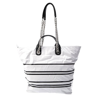 Chanel White Nylon La Paisa Bay Shopping Tote