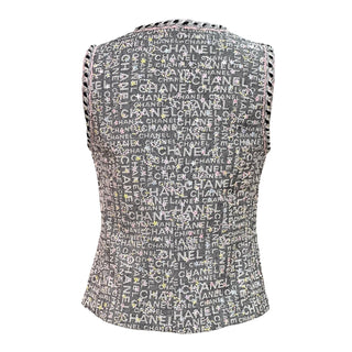 Chanel Grey Denim Sequin Vest Jacket
