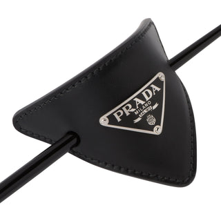Prada Black Leather Chopstick Hair Clip