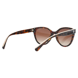 Chanel Brown Tortoise Acetate Polarised CC Butterfly Sunglasses
